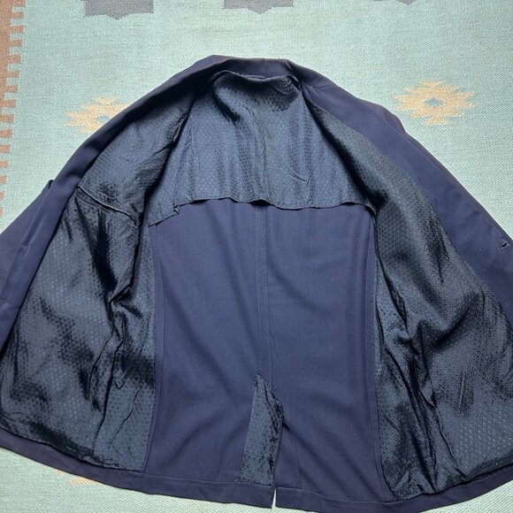 Vintage 1950s sport coat blazer gabardine faded navy blue Union men’s 40? - Picture 5 of 8